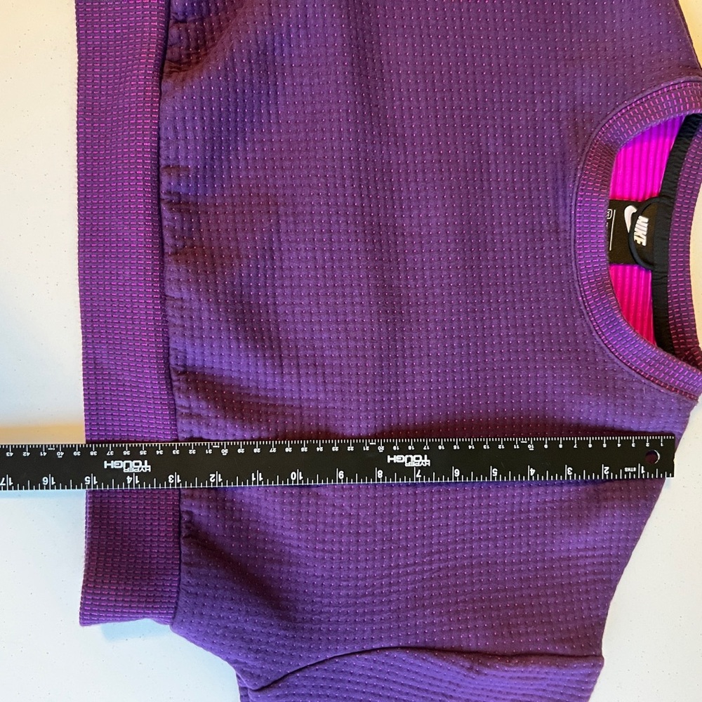 Nike Women's Purple Crop Oversized Sweatshirt XS - Picture 5 of 10